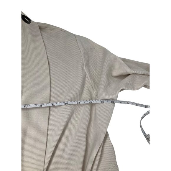 Athleta Pranayama Restore Rib Wrap Cardigan L Open Front Beige Womens - Picture 7 of 8